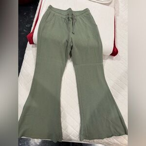 Aerie Green Flared Pants
